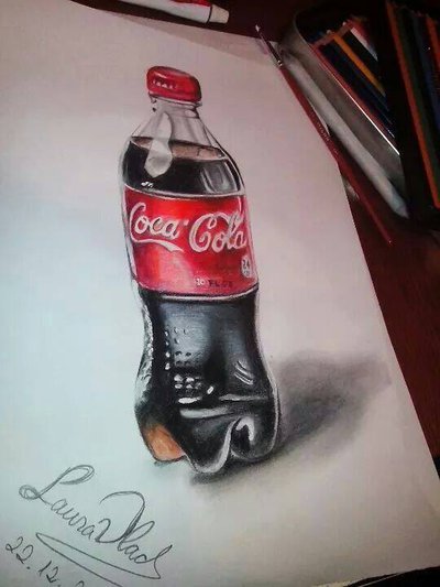 400x533 Coca Cola 3d Drawing By Lauramkip