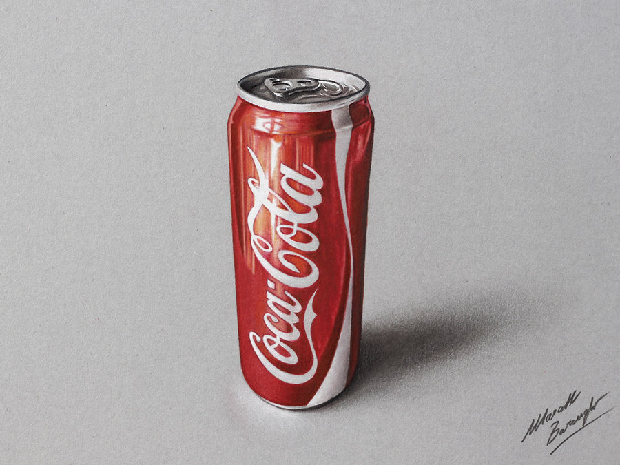 900x675 Coca Cola Slim Can Drawing By Marcello Barenghi By