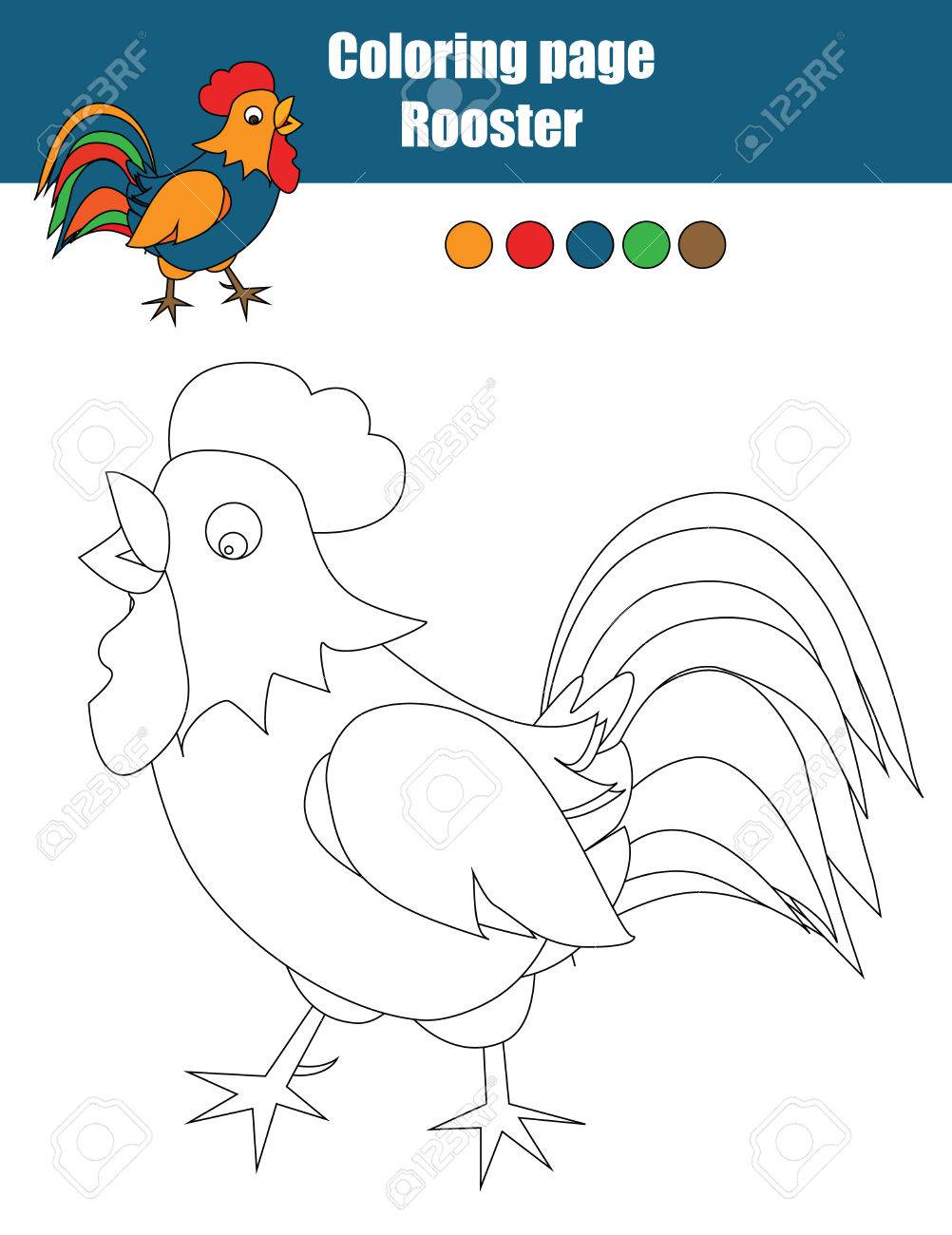 1002x1300 Coloring Page With Cock. Color The Rooster Drawing Activity