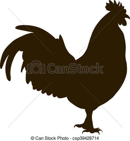 434x470 Silhouette The Cock. Drawing Black Silhouette