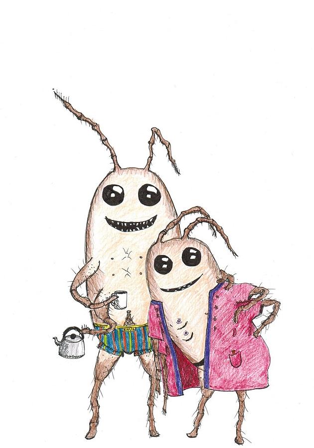 630x900 A Couple Of Cockroaches Drawing By Daria Perepechina