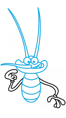 215x382 How To Draw Joey, Oggy And The Cockroaches, Cartoons, Easy Step By