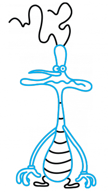 215x382 How To Draw Marky, Oggy And The Cockroaches, Easy Step By Step