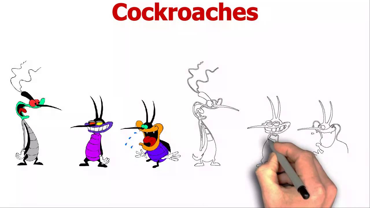 1280x720 How To Draw The Cockroaches Oggy And The Cockroaches Cartoon