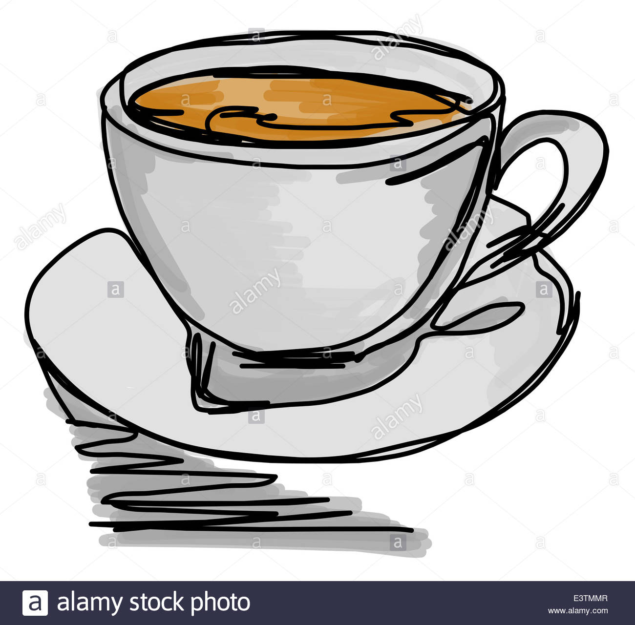 1300x1280 Continuous Line Drawing Of A Cup Of Coffee Stock Photo 71228551