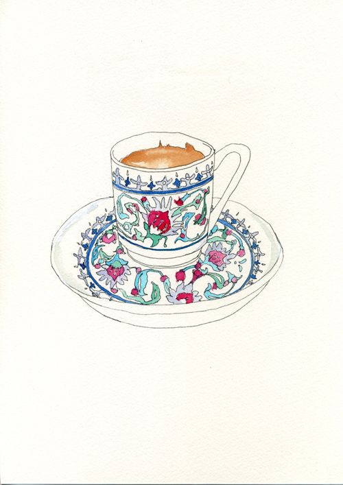 500x707 Turkish Coffee Watercolor Whimsy Amp Illustration