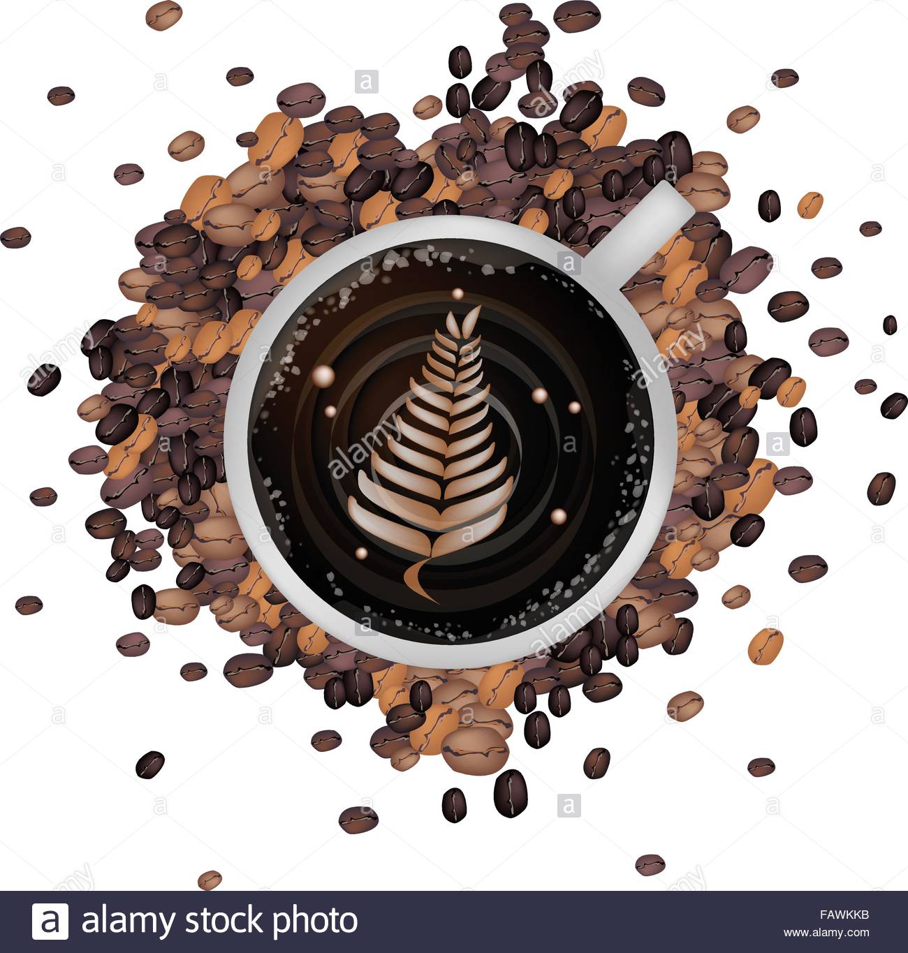 1300x1365 Coffee Time, Latte Art Milk Cream Drawing Fern Leaf On A Cup