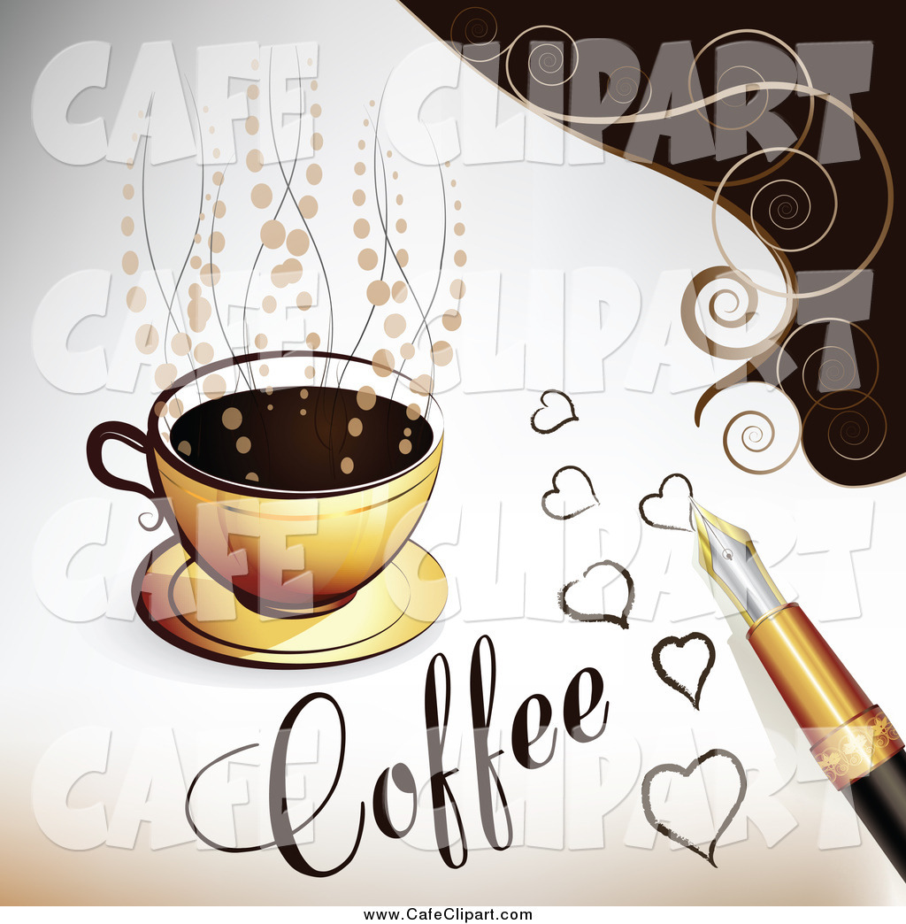 1024x1044 Vector Clip Art A Calligraphy Pen Drawing Hearts By A Cup