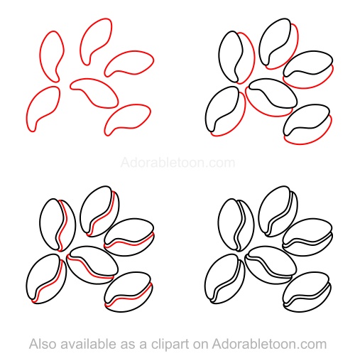 500x508 How To Draw Coffee Beans How To Draw