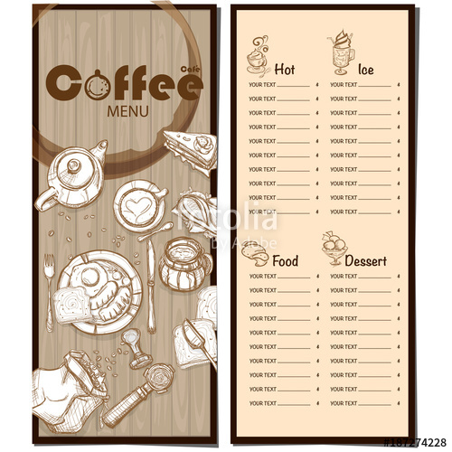 500x500 Menu Coffee Shop Cafe Restaurant Template Design Hand Drawing