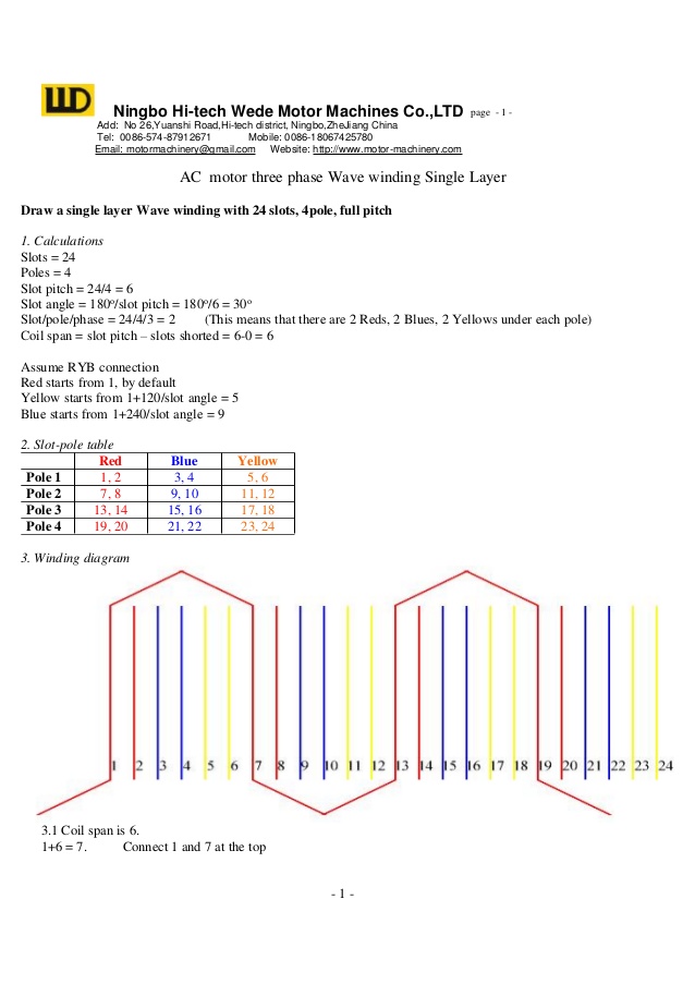638x903 Wave Winding Diagram Example For Electric Motor