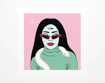 340x270 Snake Woman Drawing Etsy