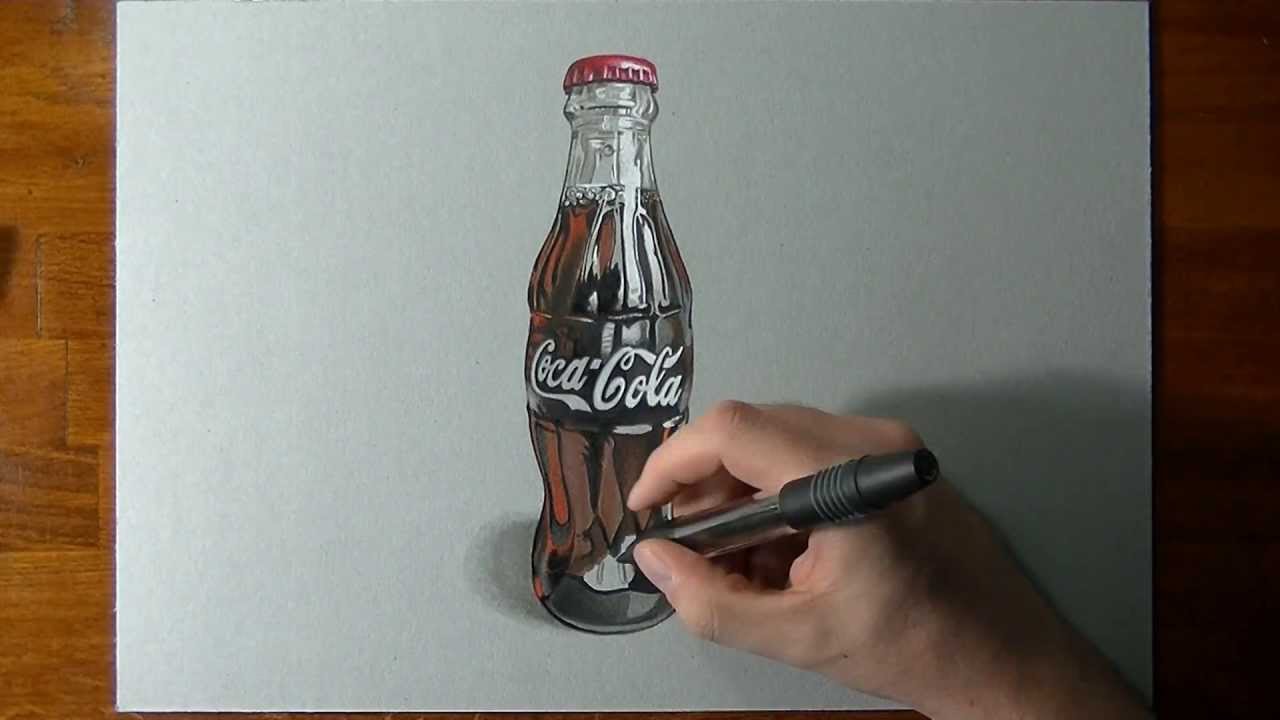 1280x720 Drawing A Coca Cola Contour Bottle