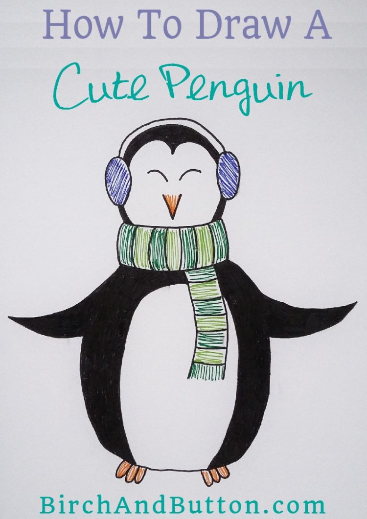 750x1061 How To Draw A Cute Penguin