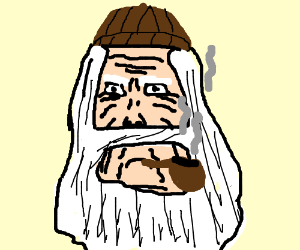 300x250 White Bearded Man With A Cap For Cold Weather.