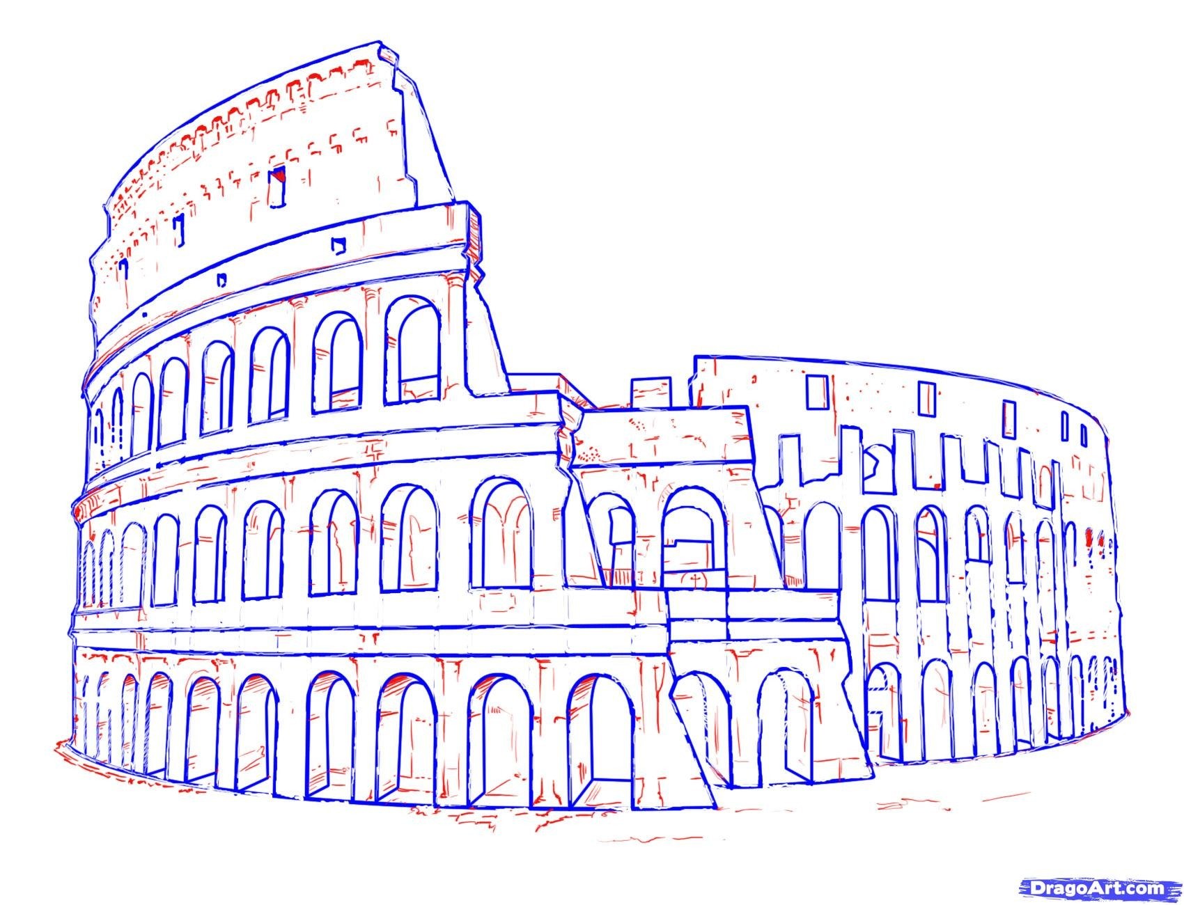 1700x1300 Coliseum Rome Drawing Elegant How To Draw The Colosseum Step By