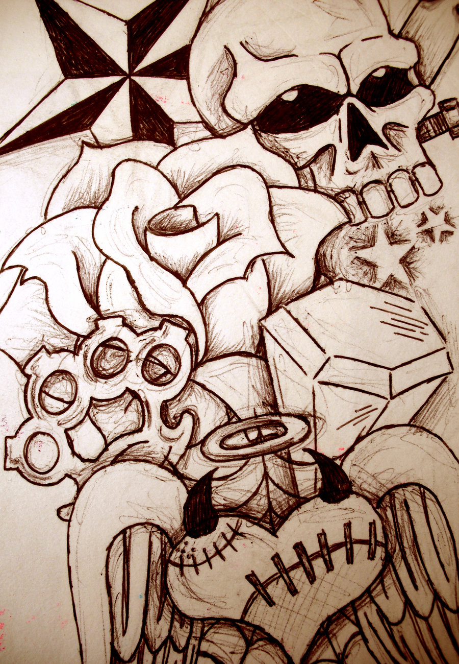 900x1300 Collage Drawing Tattoo