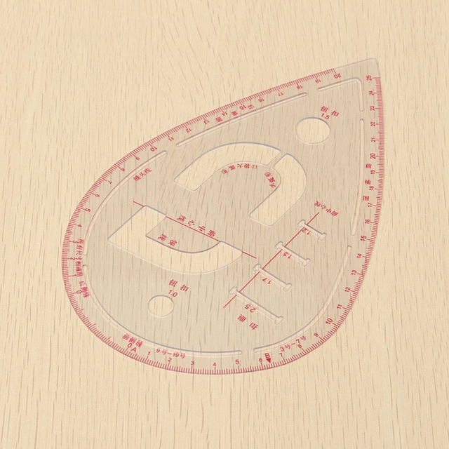 640x640 Plastic Sleeve Button Cutting Ruler Clothing Sample Pockets Collar