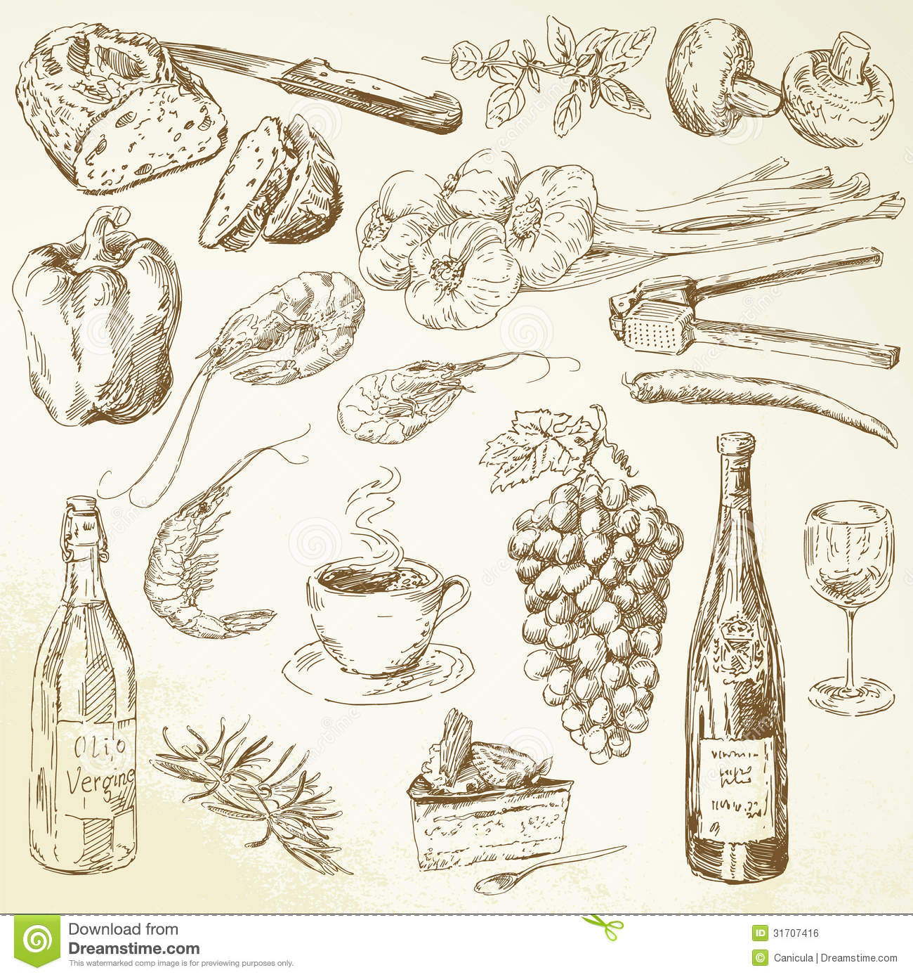 1300x1390 Food Drawings