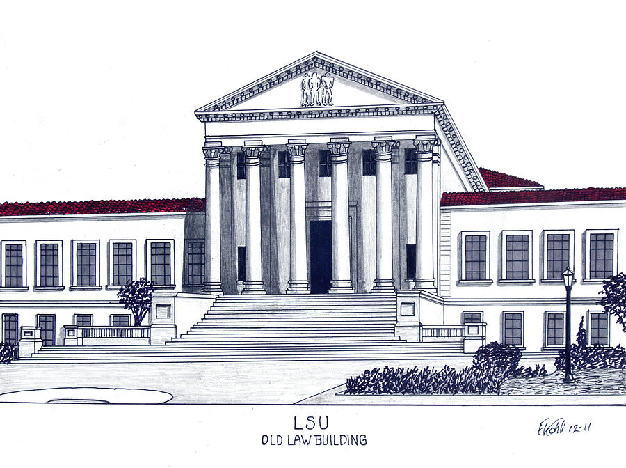 900x672 Lsu Old Law Building Drawing By Frederic Kohli