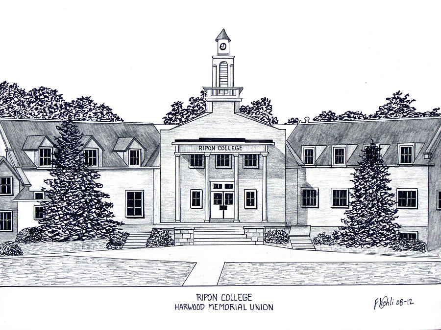 900x675 Ripon College Drawing By Frederic Kohli