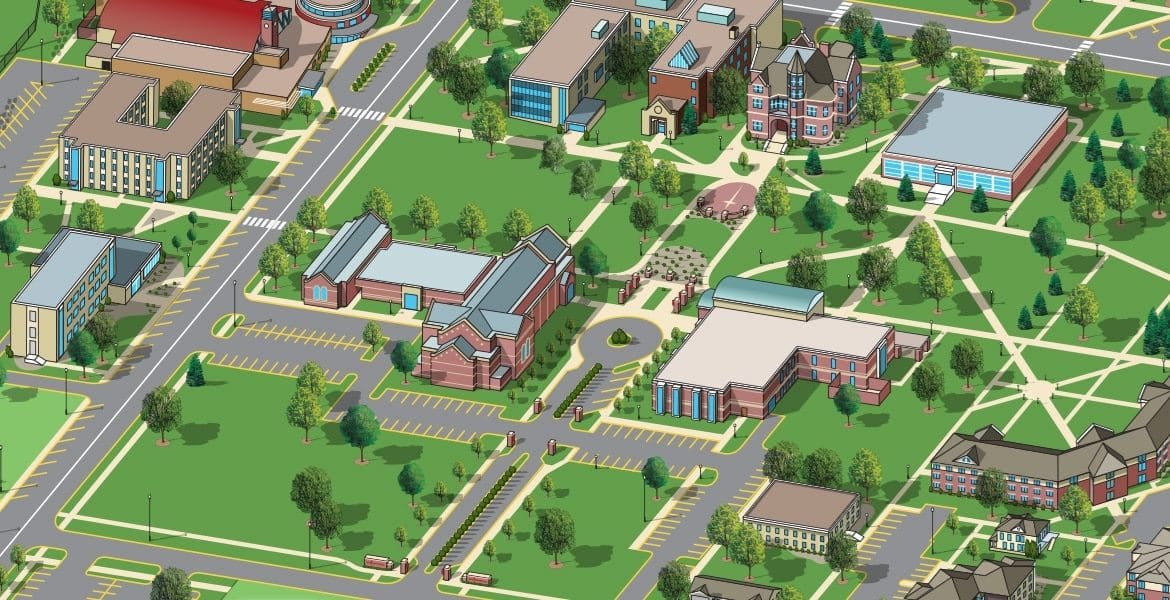 1170x600 Northwestern College Campus Map