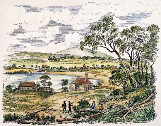 550x433 Photographa Drawing Shows Sydney, Autralia, In 1788,