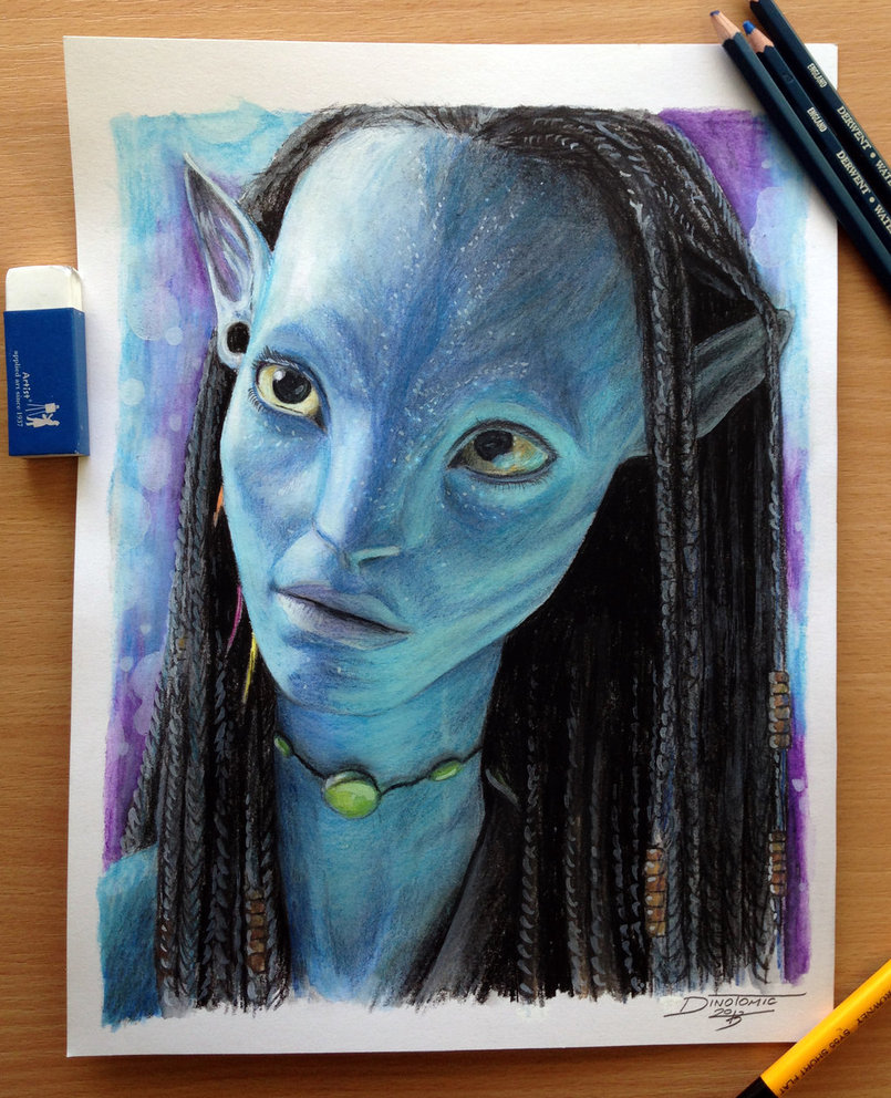 805x992 Neytiri Color Pencil Drawing By Atomiccircus