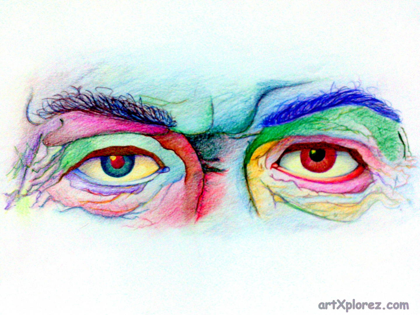 1440x1080 Unnatural Old Wrinkled Eye Pencil Color Sketch Artxplorez