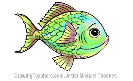 550x333 How To Draw A Cartoon Fish