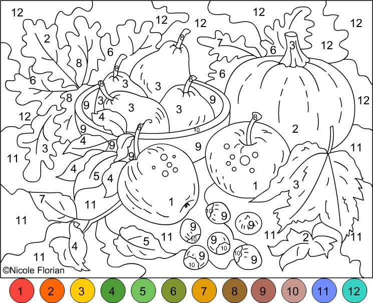 745x605 Nicole's Free Coloring Pages Color By Number Autumn Colors