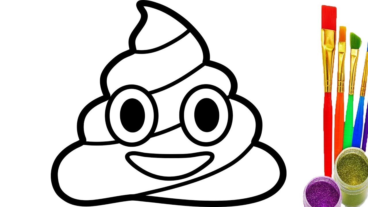 1280x720 How To Draw Poop Coloring Pages For Kid Children Drawing Learn