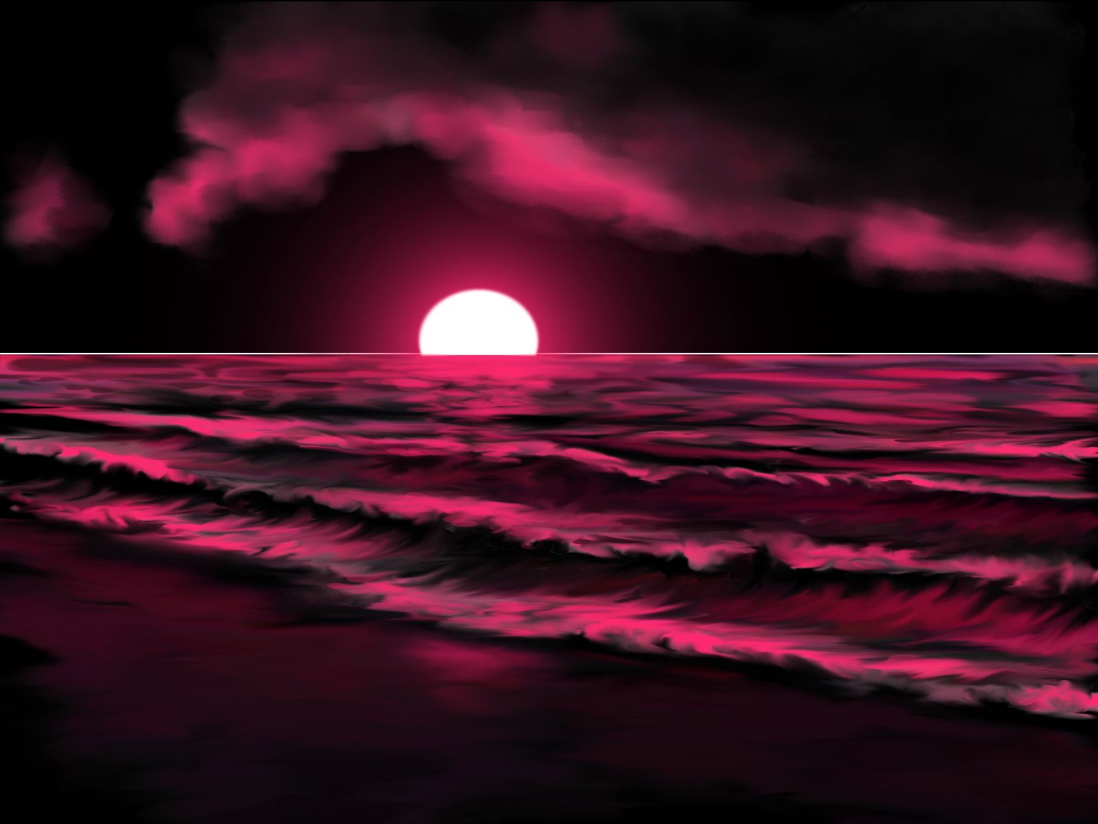 1600x1200 Serene Sunset Picture, By Loopyluv For Two Colors Drawing