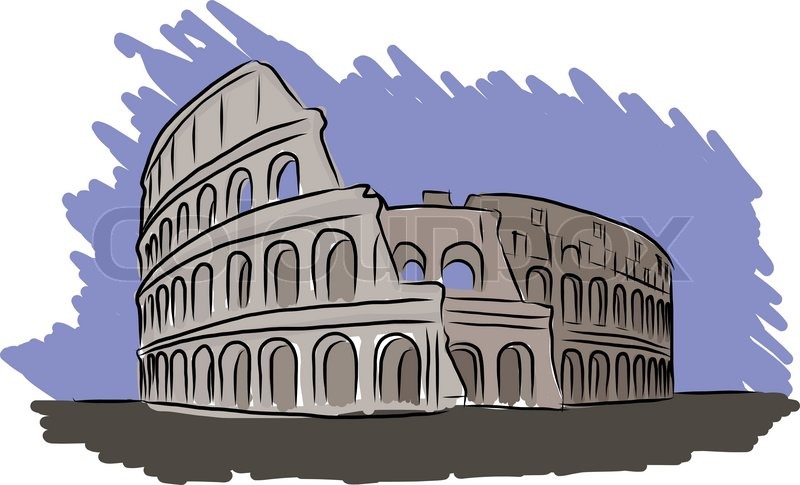 800x485 Vector Sketch Colosseum Italy Stock Vector Colourbox