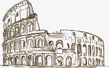 382x240 Rome Colosseum Sketch Vector Illustration Material, Hand Painted