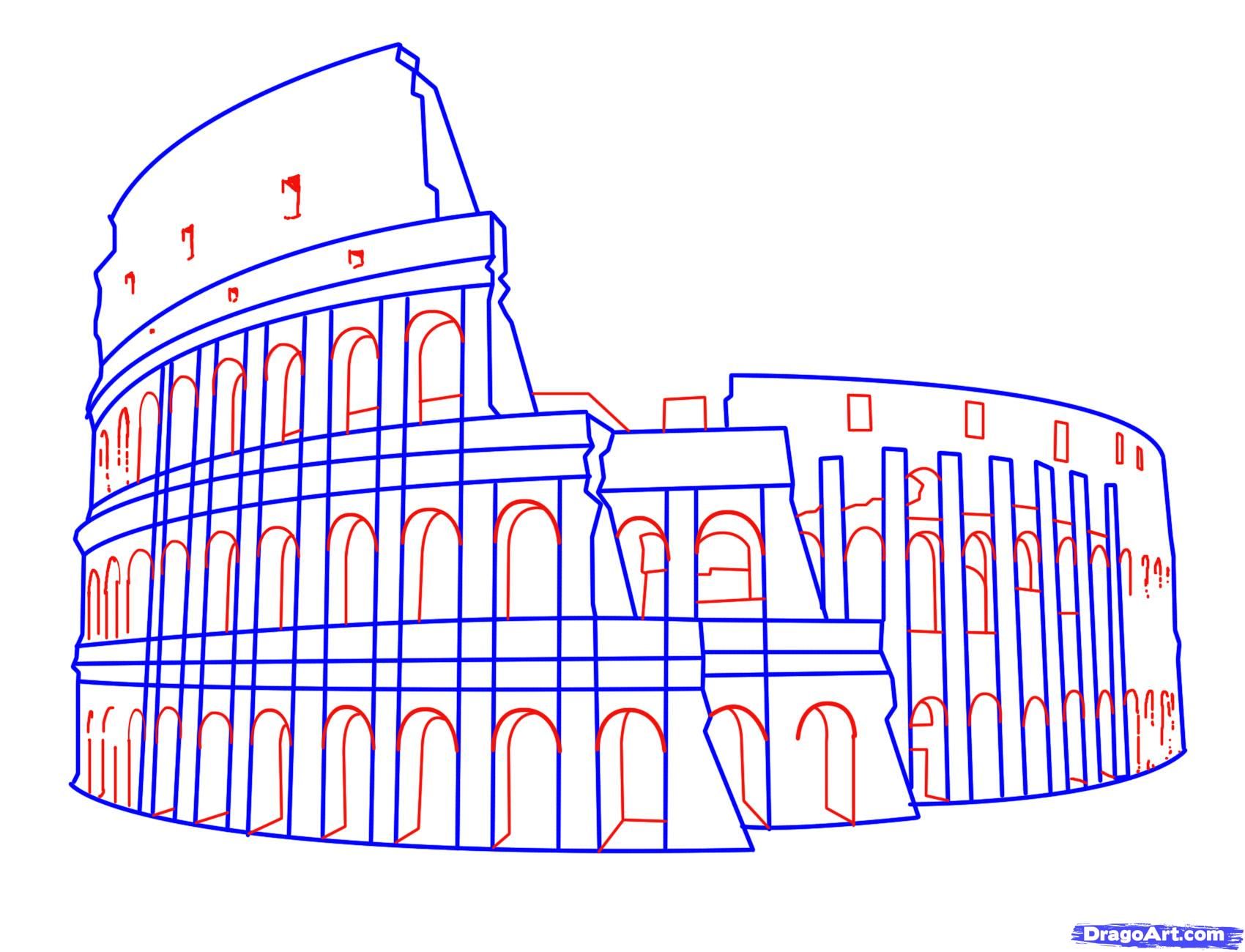 1700x1300 How To Draw The Colosseum Step 6 How To Draw And Paint