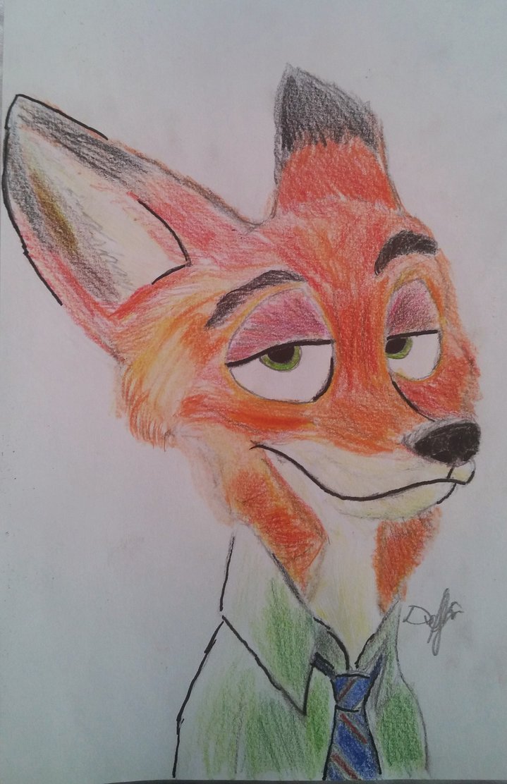 719x1112 Nick Wilde Colour Drawing 2 By Orangefox7798 By Orangefox7798