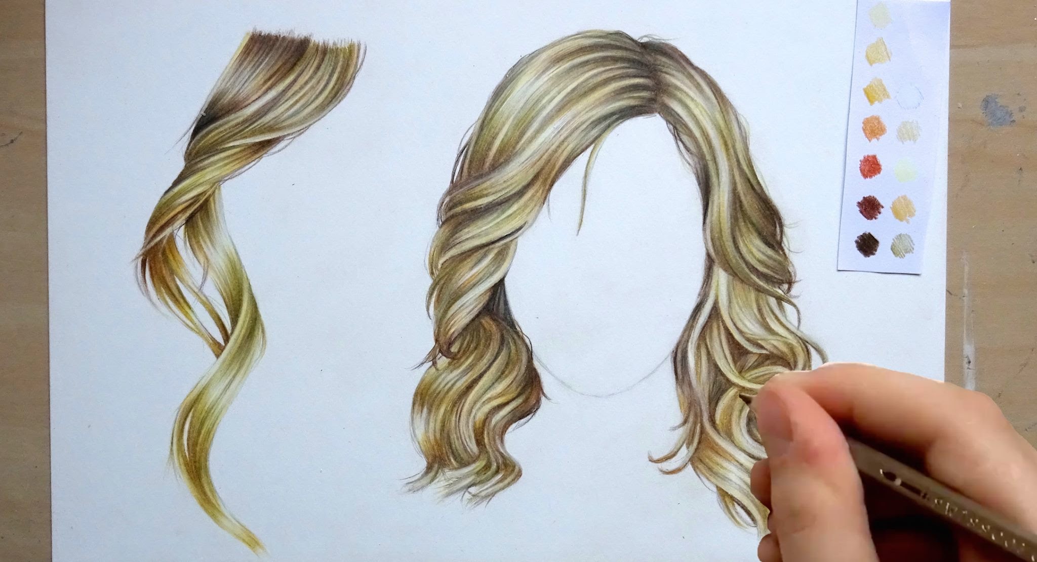 2048x1111 How To Draw And Colour Hair Pencil Tutorial
