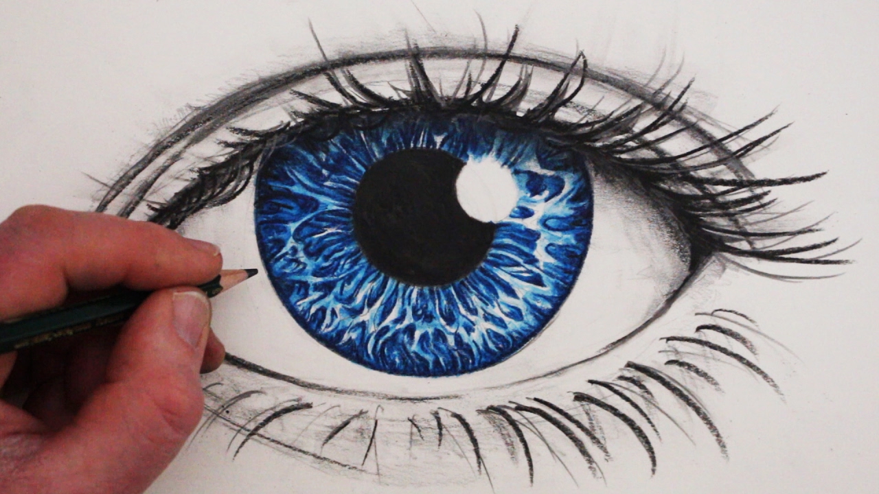 1280x720 How To Draw A Realistic Eye In Colour