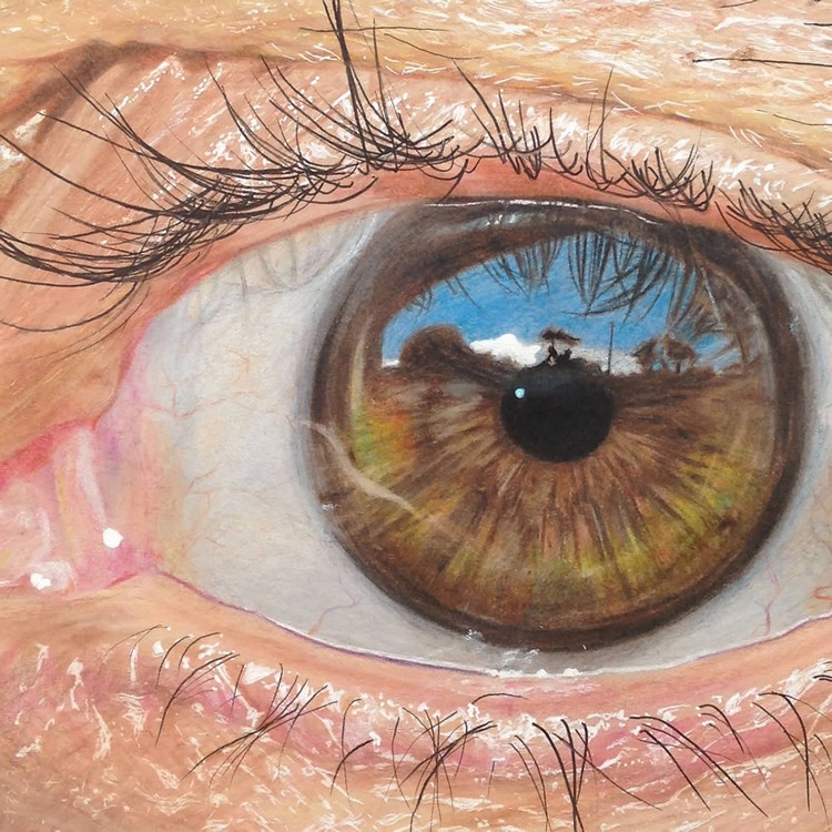 750x750 Photorealistic Eyes Drawn By Artist Using Coloured Pencils