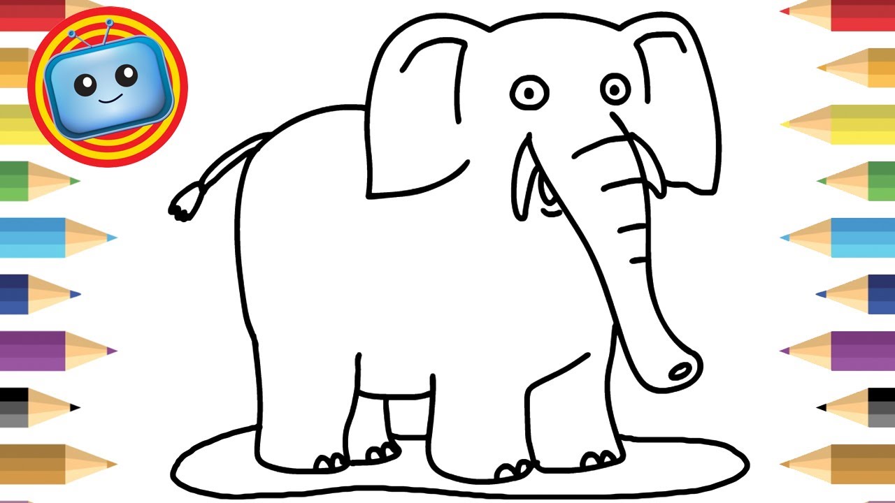 1280x720 How To Draw An Elephant Colouring Book Simple Drawing Game