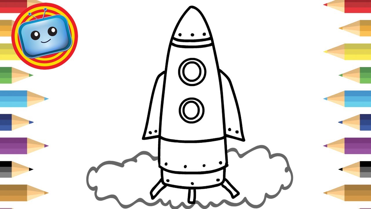 1280x720 How To Draw A Spaceship Colouring Book Simple Drawing Game