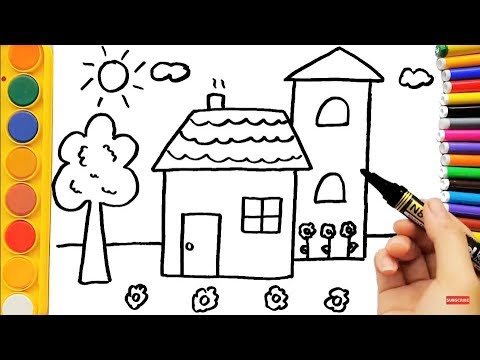 480x360 Colouring Pages And Drawing House For Kids Art Video For Kids