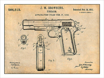 400x300 1911 Colt 45 Automatic Gun Patent
