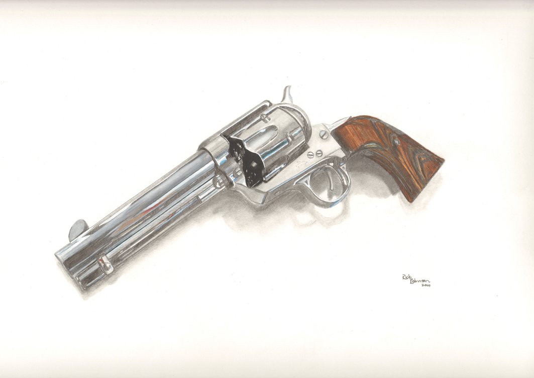 1063x752 Colt 45 Revolver By Pencilrick