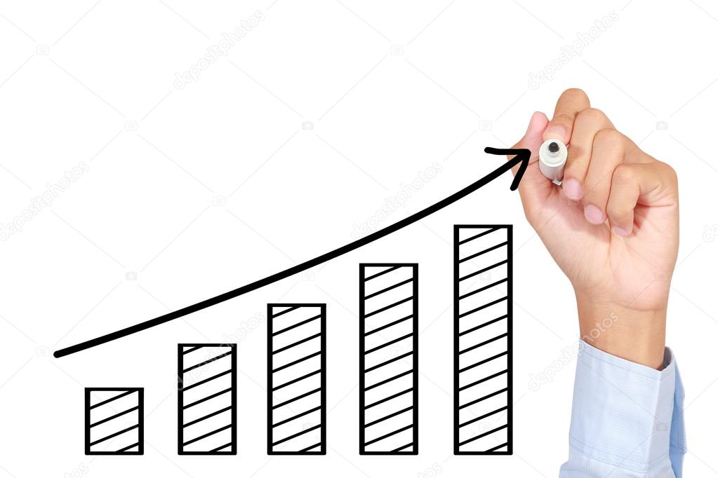 1023x682 Drawing Graph Growing On Bar Column Stock Photo Happystock