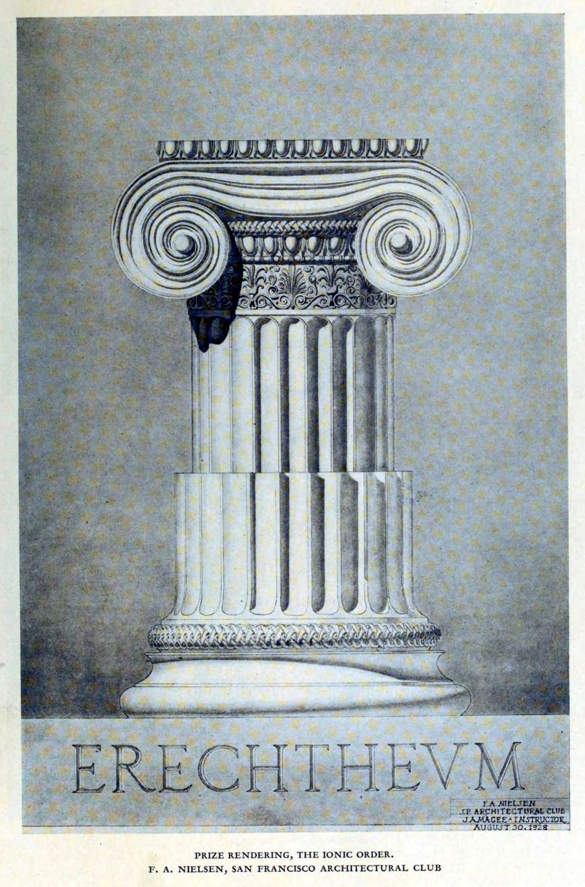 844x1280 Drawing Of An Ideal Ionic Column, 1928 Perspective