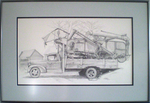 600x411 Drawing 1994 Truck With Combine Ken Rolston