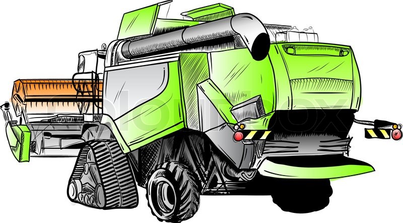 Combine Harvester Drawing at GetDrawings | Free download