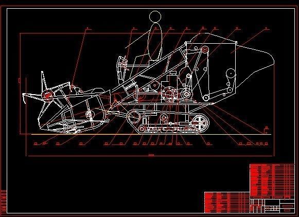 581x422 Rice Wheat Combine Harvesters 2d Drawings 3d Model Dwg